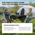 Woolly Mammoth Woolen Co. | Extra Large Merino Wool Camp Blanket | Perfect Outdoor Gear | Bedroll for Bushcraft, Camping, Trekking, Hiking, Survival, or Throw Blanket at the Cabin (Gray), 66" x 90"