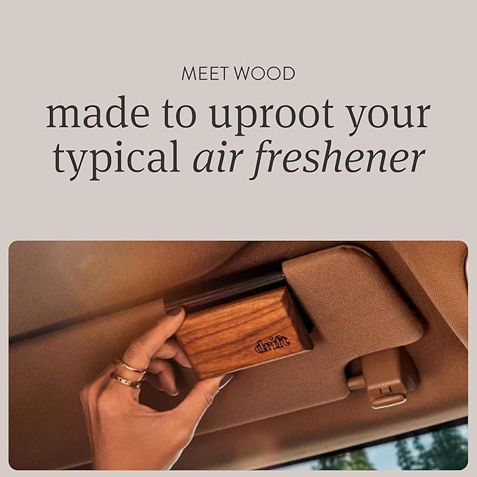 Drift Car Air Freshener - The Original Wood Air Freshener - Car Odor Eliminator - Long Lasting Scent - Auto Accessories - Metal Clip - Essential Oils - Clean Ingredients - Fresh Pressed Starter Kit