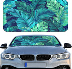 Windshield Sun Shade Foldable Car Front Window Covers for Car Accessories Sun Heat UV Rays Visor Protector Protection for Universal Cars SUV Truck(Leaf)