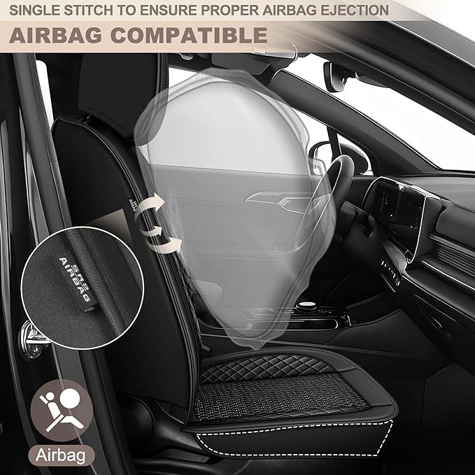 TTX LIGHTING for Kia Sportage 2009-2026 Car Seat Covers, Breathable Ice Silk & Leather Seat Protector, Cool & Anti-Sweat for Long Driving, Airbag Compatible, 5 Seats Full Set (Black)