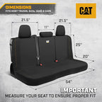 CAT PU Leather Rear Bench Seat Cover – Black, 60/40 Split Fit for Cars, Trucks, SUVs – Waterproof, Scratch-Resistant, Semi-Universal Fit Rear Seat Protector for Most Auto Interior – Easy Install