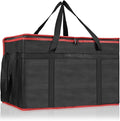 PEASUG Insulated Bags for Food Delivery, XXXL Pizza Delivery Bags, Large Capacity Cooler Bag Keep Food Warm for Grocery Shopping and Catering, Foldable, Heavy-Duty (Red)