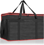 PEASUG Insulated Bags for Food Delivery, XXXL Pizza Delivery Bags, Large Capacity Cooler Bag Keep Food Warm for Grocery Shopping and Catering, Foldable, Heavy-Duty (Red)
