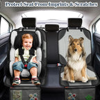 Sinvitron Car Seat Protector for Child Car Seat, Waterproof Car Seat Cover for Leather and Fabric Seats, 2 Mesh Pockets, Non-Slip Bottom, Thick Padding Cushion(1 Pack, Grey)