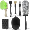 7PCS Car Wheel & Tire Brush Set, Tire Brush,Rims Brush,Microfiber Flat Wheel Brush, Detailing Brushes,Detailing Pads Interior, Exterior, Cleaning kit for Truck, SUV, RV, Motorcycle,Bikes