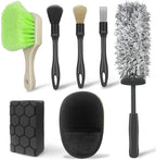 7PCS Car Wheel & Tire Brush Set, Tire Brush,Rims Brush,Microfiber Flat Wheel Brush, Detailing Brushes,Detailing Pads Interior, Exterior, Cleaning kit for Truck, SUV, RV, Motorcycle,Bikes