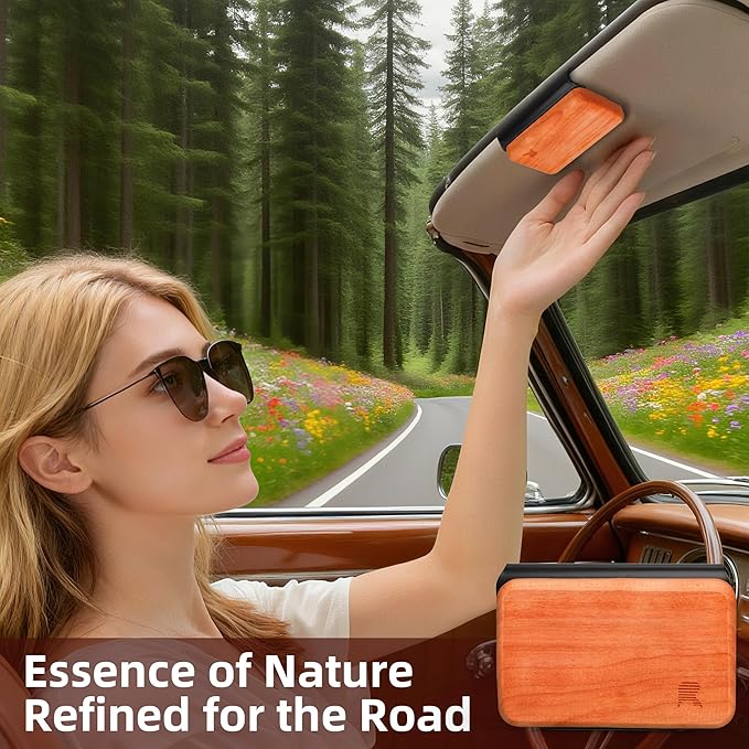 2025 Newly Car Air Freshener - Wood Boxed Car Air Freshener – Long-Lasting Fragrance for 90+ Days – Wooden Car Diffuser （Amber Vanilla Scent）