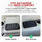 Elbow Rest Pads for Car, 2-Pack Memory Foam Armrest Cushions (5.1 x 2.6 in) for Door Armrest & Center Console, Slim Profile, High-Density Memory Foam, Non-Slip, Includes 4 Adhesive Hook & Loop Strips