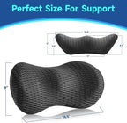 Lumbar Support Pillow for Office Chair Car Lumbar Pillow,Memory Foam Back Cushion with Breathable 3D Mesh Lumbar Support Orthopedic Backrest for Lower Back Pain Relief Ergonomic, LowerBackSupportBlack