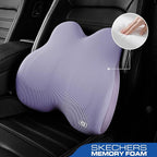 Skechers Women’s Lumbar Pillow,Memory Foam Lumbar Support Pillow for Office,Chair Lower Back Pain Relief Lumbar Pillow,Ergonomic Design Back Support Pillow for Office Chair,Car,Home,Travel,Purple