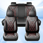 Fit TSX Car Seat Covers for Acura TSX 2003-2014 - Premium Leather, Waterproof, All-Weather, Airbag Compatible, Anti-Slip, Breathable, Easy Install, Seat Protectors, Full Set, Redline
