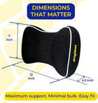 Goodyear Car Neck Pillow, Soft Memory Foam Headrest Pillow for Driving, Ergonomic Car Seat Headrest Cushion with Adjustable Strap, Breathable & Removable Cover, Neck Pain Relief, Black
