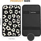 Car Center Console Cover,White Flowers Auto Center Console Pad,Armrest Cover Protector for Vehicle SUV Truck Car