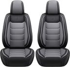 Full Coverage Faux Leather Car Seat Covers Full Set,Automotive Seat Covers for Cars,SUVs Pick-up Truck, Car Seat Cushion, Black and Grey Seat Covers,Front Seat Cover,Car Seat Protector