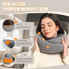 Pillows for Travel Headrest Neck Support Travel Pillows for Airplanes Or Trains, 360° Head Support Sleep for Long Flight, Kit with 3D Contoured Eye Mask, Earplugs and Storage Bag