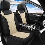 3D Air Mesh Car Seat Cover Full Sets Washable and Breathable Premium Cloth Automotive Vehicle Seat Covers for Cars Interior, Universal Fit for Most Cars, Sedan, Truck, SUV(Black/Beige)
