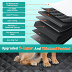 Ultra Thick Hard Bottom Dog Car Seat Cover for Back Seat, Waterproof Dog Hammock for Car with Mesh Window & Pocket, Pet Rear Seat Cover Protector Holds 400lbs for Car SUV