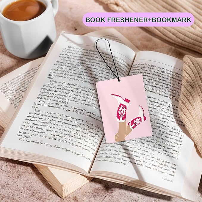 Cute Pink Western Howdy Car Air Freshener, Preppy Hot Pink Cowgirl Boots Bull Skull Air Freshener Hanging 3 Pcs for Cars Closet Drawer or Books, Cute Western Car Accessories Mirror Decor for Women