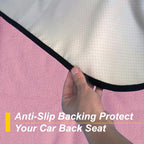 Back Seat Cover for Car Trucks Van SUV,Waterproof Rear Bench Towel Seat Covers for Dogs and Kids,Automotive Backseat Protector (Pink)