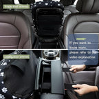 Cullaby Center Console Dog Car Seat Safe Travel for Small Dogs Under 15 lbs Detachable Washable Pet Carrier with Storage Pockets & Safety Leash,Black