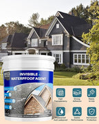 Transparent Waterproof Sealant,5 Gallon Clear Transparent Waterproof Coating,Liquid Invisible Water Proof Agent for Roofs Walls,Garden,Bathroom,Kitchen Indoor & Outdoor Water Proof Adhesive