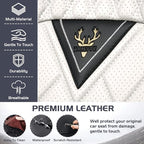 Truck Seat Covers for GMC Sierra 2500 2007-2026, Waterproof Premium Leather Full Coverage Car Seat Cover, Muscle Sport Style Auto Interior Seat Cover Sets (Full Set/Black White)