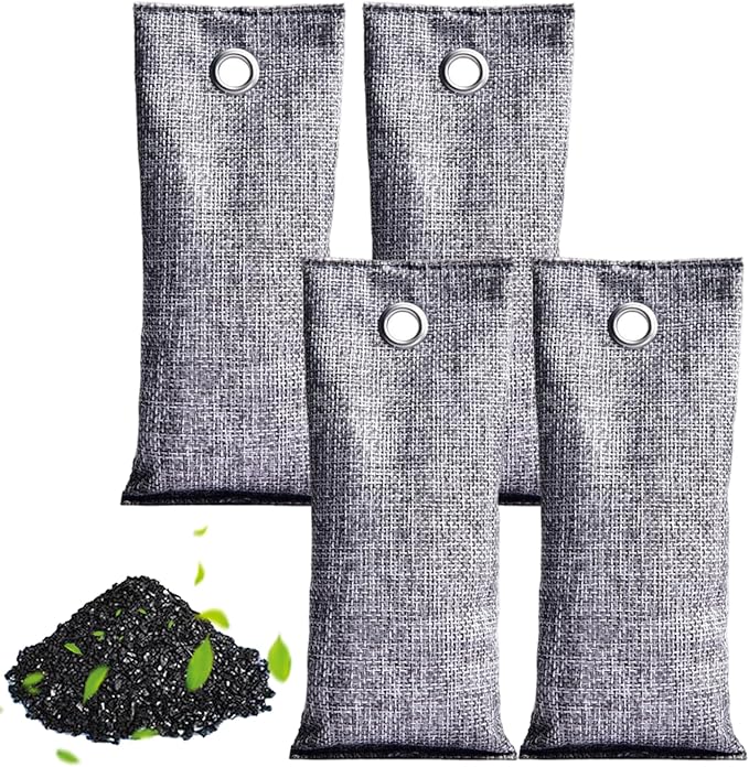 Activated Charcoal Odor Absorber Natural Bamboo Charcoal Air Purifying Bags Air Freshener for Home Closet Car Office, 70g Activated Bags, Bamboo, Odor Absorber