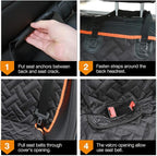 iBuddy Bench Dog Seat Cover, Oxford Cloth Vehicle Seat Cover for Car/SUV/Small Truck, Universal Fit, Black, Waterproof, Heavy Duty, Nonslip, Machine Washable