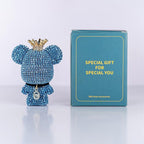 Cute Car Accessories, Bling Crystal Bear Car Air Freshener With Vent Clip,Rhinestone Aesthetic Car Decor Interior Decoration (BLUE)