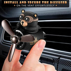 Car Vent Clips - Bear Pilot Car Air Freshener Vent Clip with Rotating Propeller, Durable and Easy to Install, 2.1"x2.5"x2.4" Versatile Size, 2 Aroma Tablets Included, Adds a Playful Touch to Interior