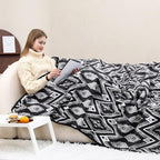 PuTian Merino Wool Blanket Camping Outdoor Blanket - 63" x 51" Bohemia Grey Great for Camping, Outdoors, Sporting Events, Survival & Emergency Kits -Super Soft Wool Blanket