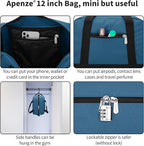 Small Gym Bag Carry On Bag - 12 in Mini Duffle Bag Lightweight for Overnight Travel(Blue)
