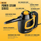 McCulloch MC1230 Handheld Steam Cleaner, 10 Minute Runtime, 11 Accessories: Jet Nozzle, Brushes, & More - Built for Home, Tile, Grout, Carpet, Furniture, & Personal Car Detailing