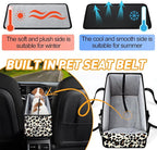 Portable Dog Car Seat for Small Dogs - Adjustable Safety Leash, Washable Cushion & Storage Pocket - Pet Booster Seat for Car Travel- Leopard