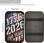 Dreaweet 1776-2026 250 Years Flag Print Arm Rest Cover for Car Soft Scratch-Proof Center Console Cover Pad Universal Armrest Cover for SUV Truck Sedan