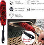 9Pcs Wheel Tire Brush Set - Cleaning Brushes for Wheels, Tires, Rims & Spokes