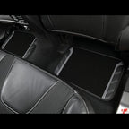 CAR PASS Leather Steering Wheel Cover and Waterproof Car Floor Mats,Microfiber Universal Car Combo Fit for 95% Sedan,SUV,Cars,14.5-15inch Sporty Anti-Slip Safety Comfortable Design(Black＆Gray)