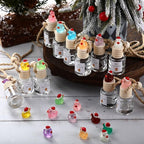 24 Set Christmas Hanging Car Air Freshener Car Diffuser Bottles Bulk Employee Appreciation Gifts Empty Glass Perfume Bottle with Resin Ducks and Merry Ducking Christmas Tags for Essential Oil