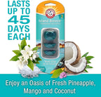 Arm & Hammer AH8203IB Island Breeze Freshness Vent Clip for Car Air Freshener 4 Pack of 3 Piece in Each