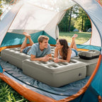 GOOBED Inflatable SUV Camping Mattress with Pump & Accessories, 10-Inch Thick Air Bed with Pillows, Storage Bag & Patch Kit, Fits 4Runner, Jeep, and Most Midsize to Large SUVs (Gray)