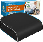 Seat Cushion, Memory Foam Office Chair Cushions for Long Sitting Hours, Chair Pad for Sciatica, Coccyx, Tailbone, Hip Pain & Pressure Relief, Office, Home,Car Seats,Airplane, Black/X-Large