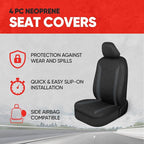 Motor Trend SpillGuard 2 Charcoal Gray Seat Covers for Cars & Seat Covers for Trucks - Neoprene Waterproof Car Seat Covers Front Seats Only - SUV Seat Covers Protector - Forros para Asientos de Carro