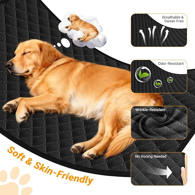PetDance【Grab &Go Slim Dog Mat for Car Back Seat, Portable Pet Bed Mat for Trucks, 【Waterproof & Easy-Care】 Car Seat Blanket for Dogs, Fits SUV, Truck & Sedan, 23x52 inch