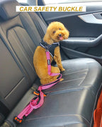 AUBELL Double Handle Tactical Dog Leash Heavy Duty for Small and Medium Large Dogs,Reflective Adjustable Nylon Leash that Pull with Car Seatbelt for Training,4.5-6FT,Pink