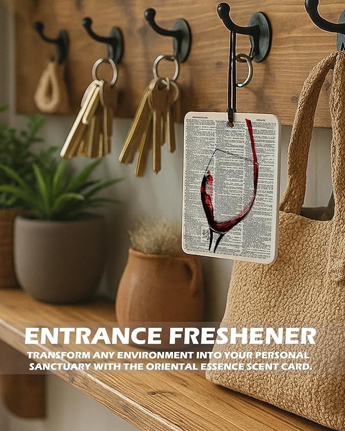 Trendy Retro Wine Cologne Car Air Freshener 4 Pcs, Funky Classic Cocktail Whisky Wine Hanging Air Freshener for Cars Bathroom Dorm Books Decor, Vintage Accessories Gifts for Women Girls Men