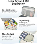 HSHRISH Lunch Box for Women, Double Deck Expandable Insulated Large Lunch Bag Women Leakproof Lightweight Lunch Cooler Bag Durable Lunchbox for Work Outdoor Travel, Beige