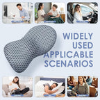 Lumbar Support Pillow, Back Pillow for Low Back Pain Relief, Ergonomic Streamline Car Seat, Office Chair, Recliner and Bed (Gray)
