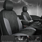 CAR PASS Waterproof Black Gray Car Seat Covers Front Seat Covers Neoprene Wetsuit,All-Weather Non-Slip Durable,Universal Fit for SUV Sedans Trucks Van Automotive,Airbag Compatible,3D Emboss Black Gray
