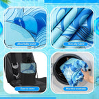 2 Pack Car Seat Towel Covers with Storage Bag 63 x 32 Inch Athletic Running Towel Seat Sweat Washable Non Slip Cover Gift for Car Outdoor Sport Activities (Waves)