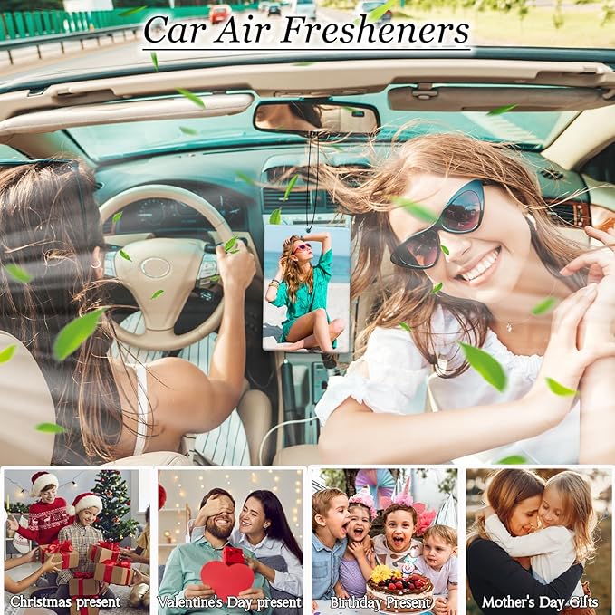 Custom Air Freshener for Car, Personalized Air Fresheners, Custom Double Sided photo Air Freshener, for Wardrobe,Bathroom and Hanging Ornaments (square)